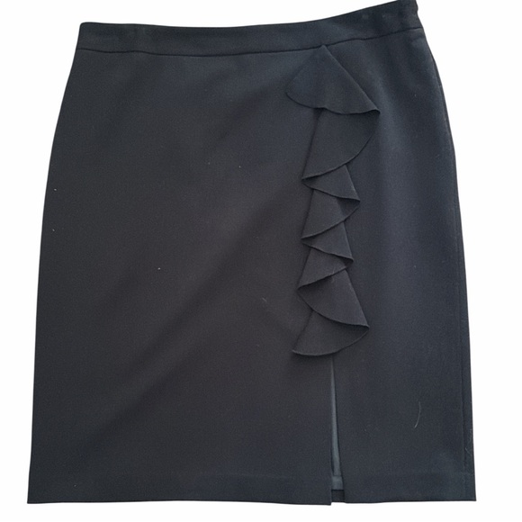 Rafaella Dresses & Skirts - Rafaella Black Pencil Skirt with Ruffle Detail